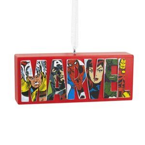 Marvel Comics Logo (Heroes & Villains) Hallmark Christmas Ornament NEW